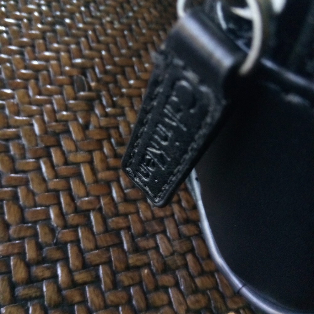 Black Leather Calvin Klein Travel Cosmetic Bag